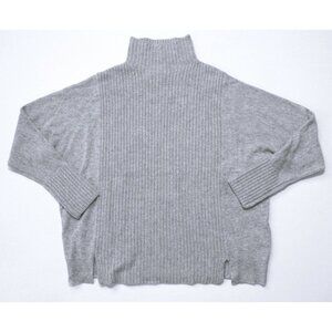 NWT J.Crew Mock Neck Cashmere Sweater in Heather Dusk Gray Pullover S